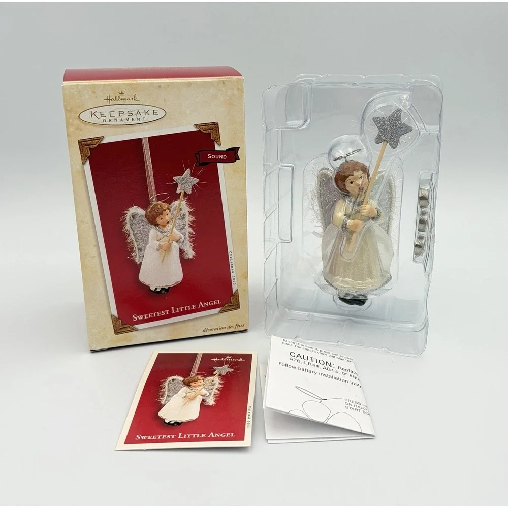Hallmark Keepsake Ornament Sweetest Little Angel Sound 2003 Christmas Vintage